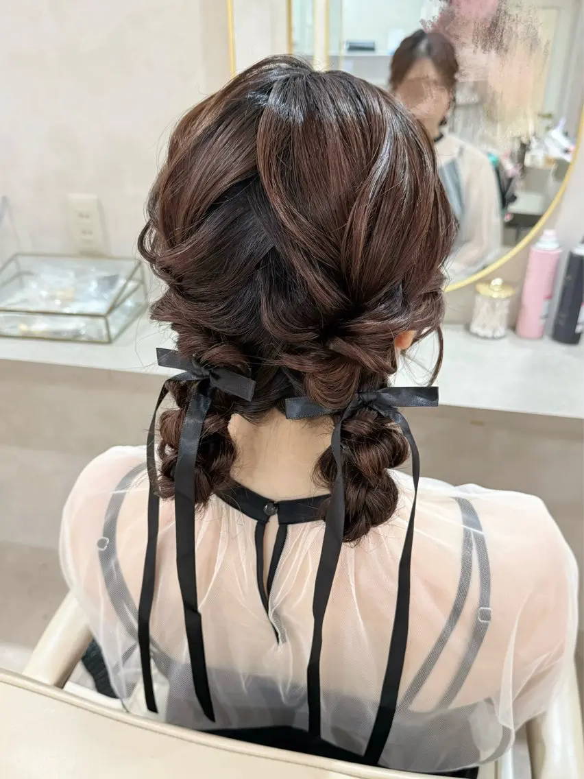 ヘアアレンジ ヘアセット セットサロンCURE 🩵あんみのマツエク・マツパデザイン