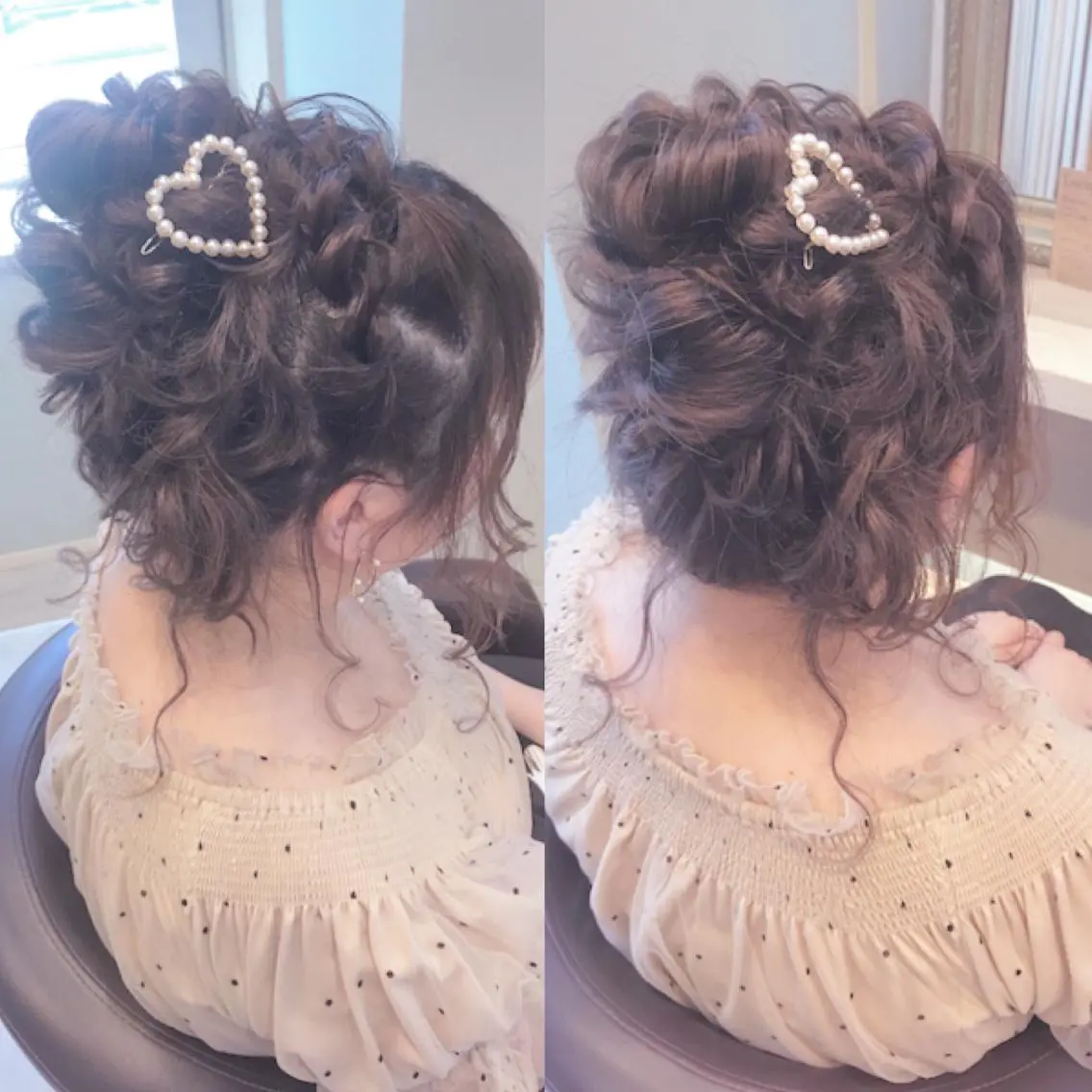 セミロング お団子ヘア ヘアセット Aries🫧 missa𓂃🤍のヘアスタイル
