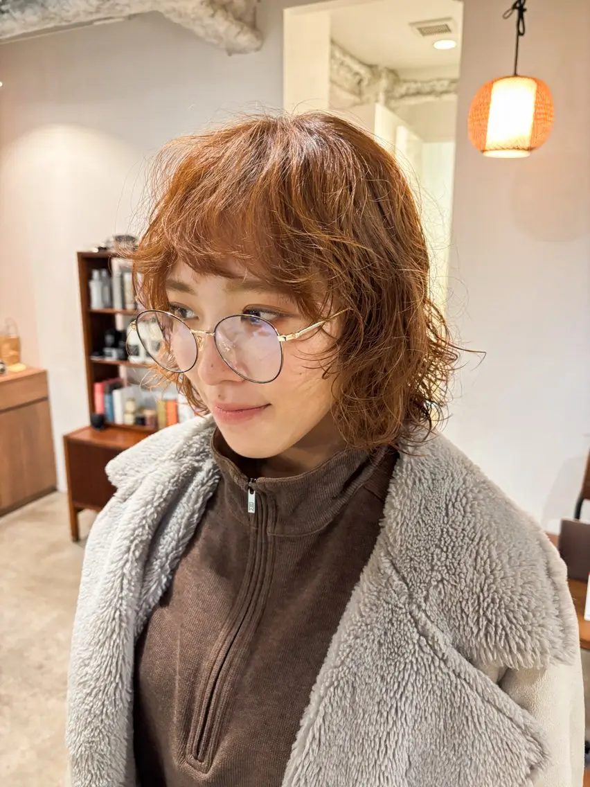 ショート カラー ベージュカラー ブリーチ ダブルカラー ブリーチなしカラー オレンジ ヘアカラー トリートメント Takuma Suzuki中目黒のヘアスタイル