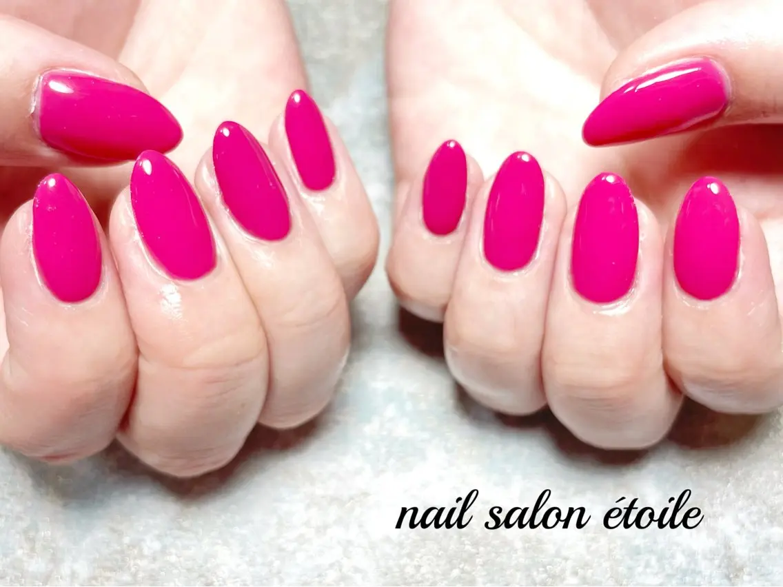 ネイル ワンカラーネイル ピンク ハンドネイル nail salon étoileのネイルデザイン