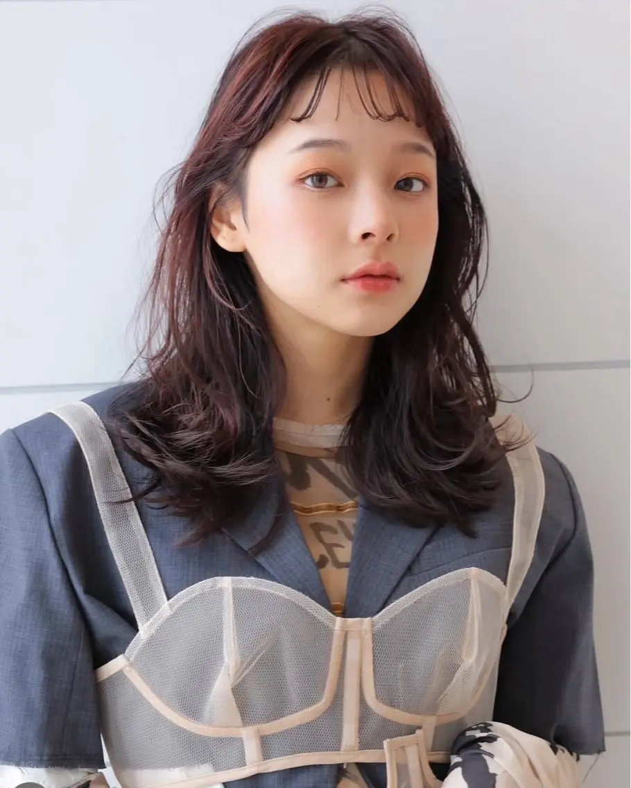 セミロング カット ヘアカラー 韓国レイヤー RYOTAのヘアスタイル