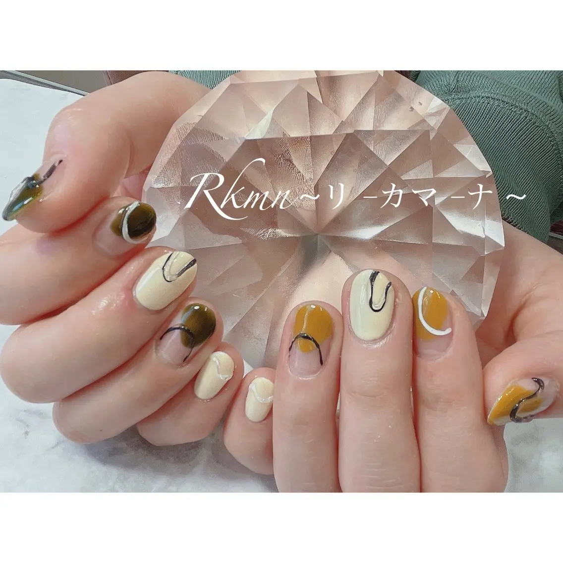 ネイル アートネイル ニュアンスネイル ぷっくりネイル 春ネイル ハンドネイル フットネイル ハンドケア Rkmn ~リ-カマ-ナ~のネイルデザイン
