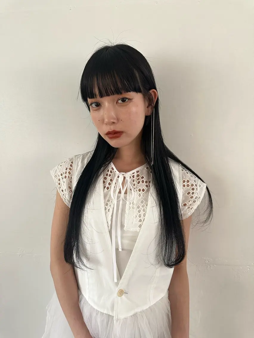 ロング カラー カット ヘアカラー エクステ 美髪・シールエクステ ホソタニリョウコのヘアスタイル
