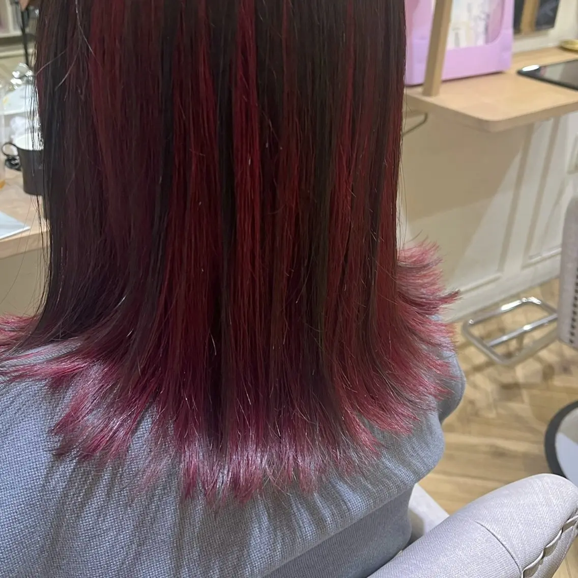 ミディアム カット ヘアカラー 韓国ﾍｱ&ｼｮｰﾄ ボブ💜桑原のヘアスタイル