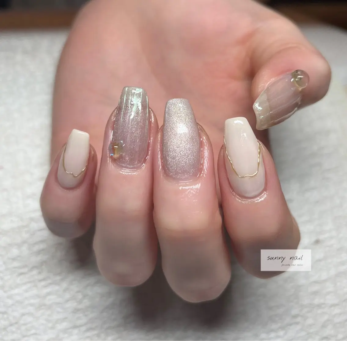 ネイル マグネットネイル ミラーネイル sunny nailのネイルデザイン