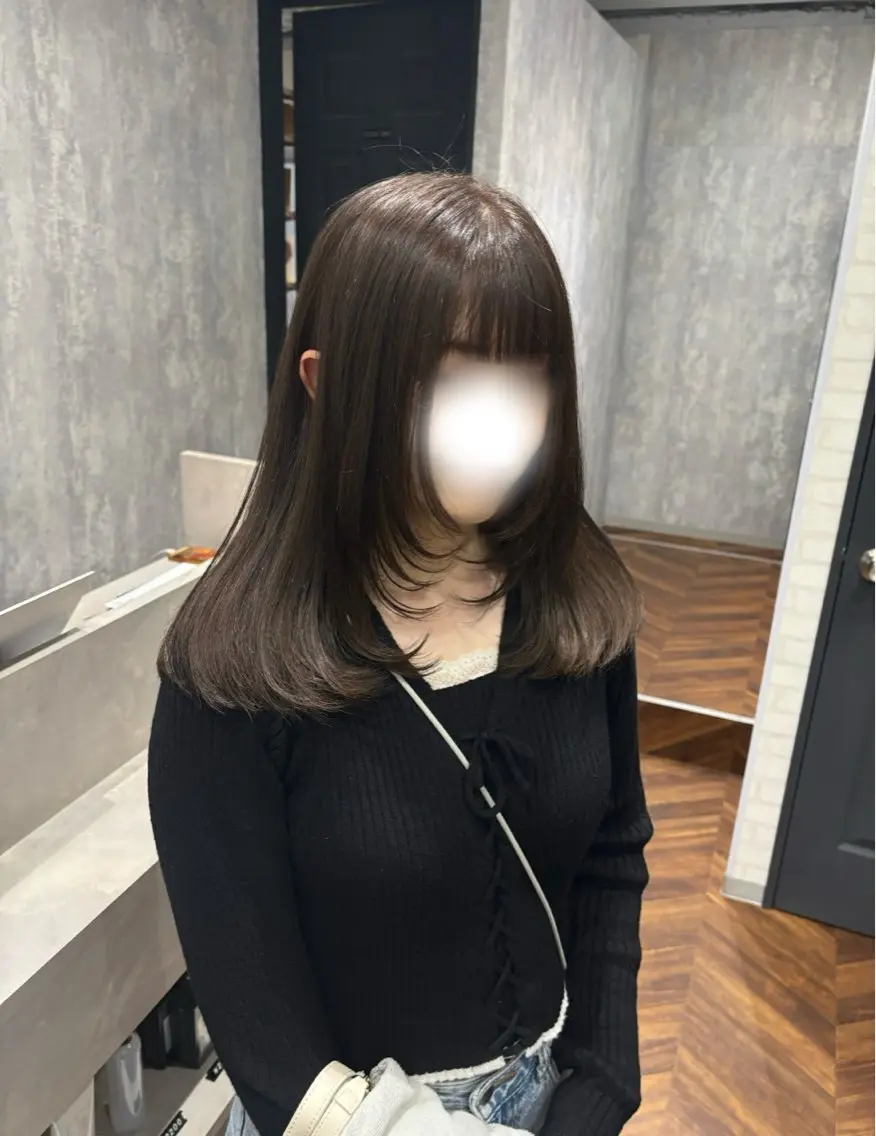 セミロング カラー ヘアアレンジ カット ヘアカラー トリートメント kei🤎ベージュ /透明感カラー/博多のヘアスタイル