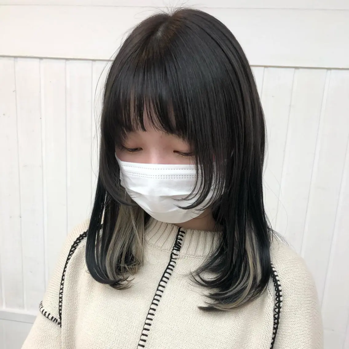 ロング カラー ヘアアレンジ アディクシーカラー アッシュ ベージュカラー 黒髪 ブリーチ JURI🤎 ワンカールレイヤーのヘアスタイル