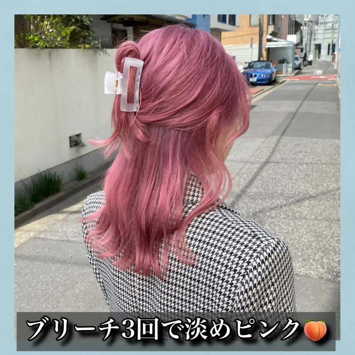 セミロング カラー ベージュカラー ブリーチ ピンクカラー ピンクベージュ ホワイトピンク K-POP好き美容師 🇰🇷Kai.Yのヘアスタイル