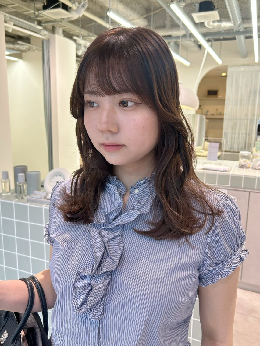 セミロング カット ヘアカラー トリートメント newi広島/ akiのヘアスタイル