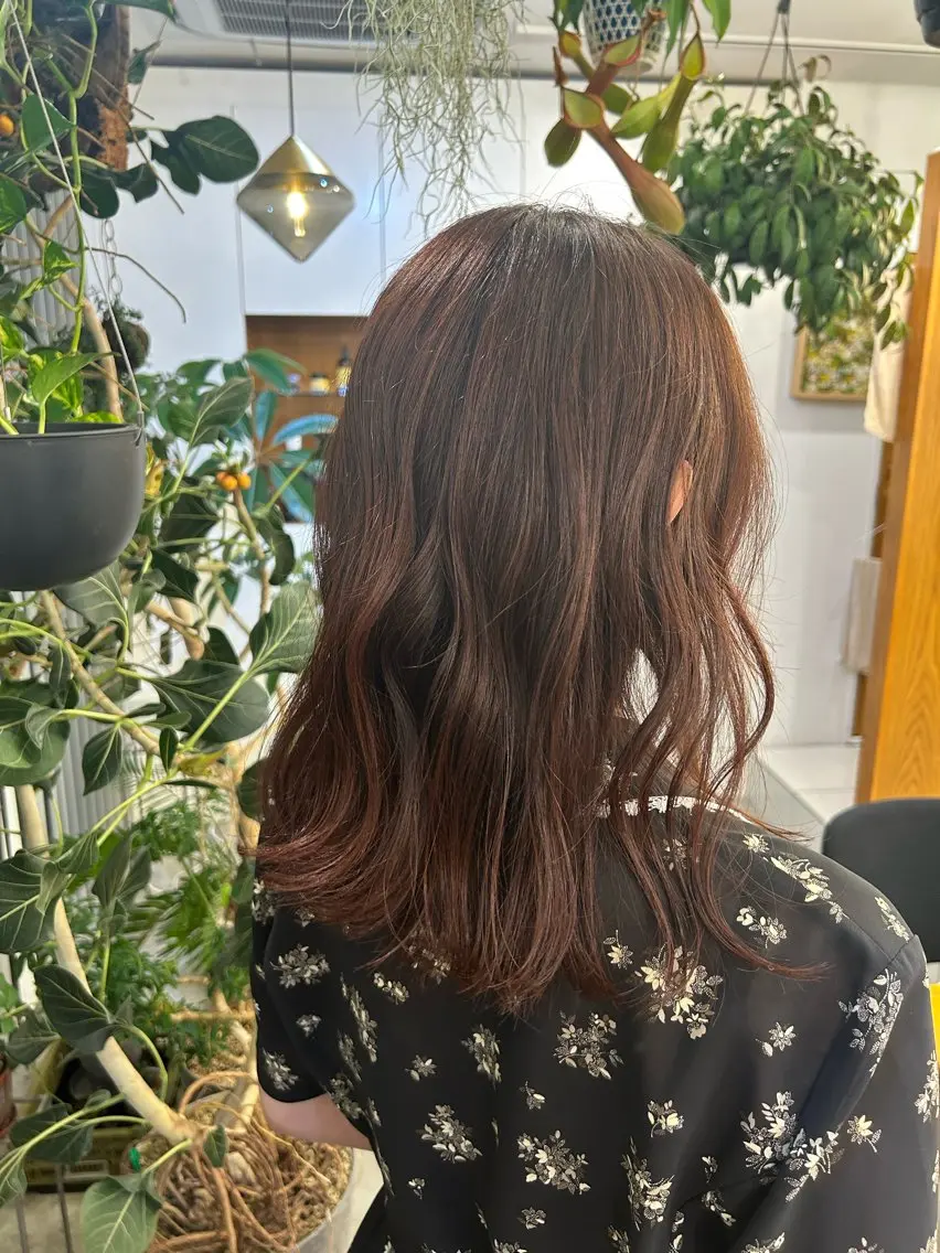 ミディアム ヘアカラー 💐赤系カラー/ レイヤーりゅーき💐のヘアスタイル