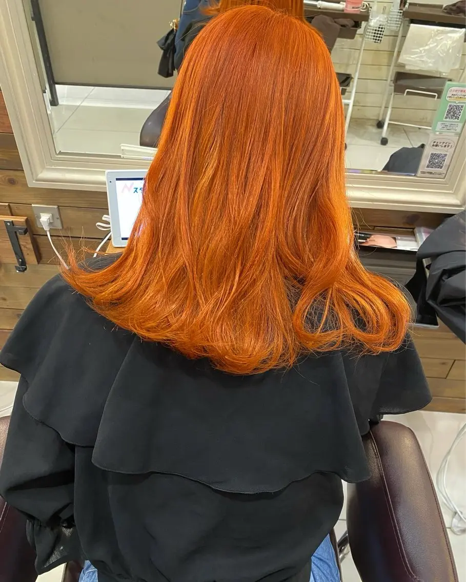 ミディアム カラー カット ヘアカラー トリートメント riho/レイヤー/ ハイトーン/ブリーチのヘアスタイル