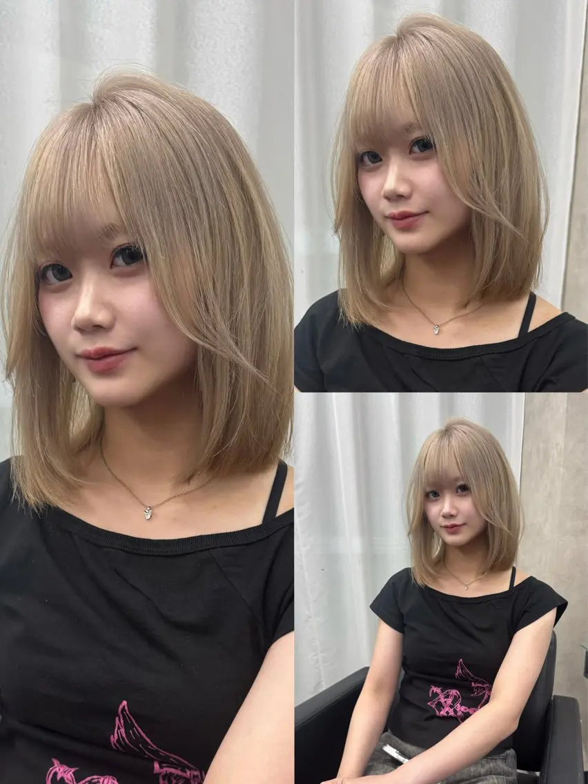 【茶髪飽きた方に🦥】🌟ケアブリーチ+カラー🌟ワンブリーチで透明感カラー🪽‪の写真