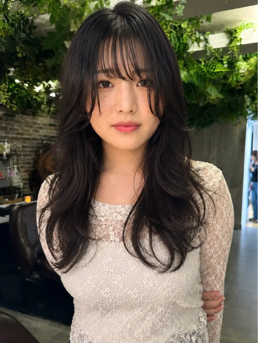 セミロング カット トリートメント 艶カラー/フェイス レイヤー/たむのヘアスタイル