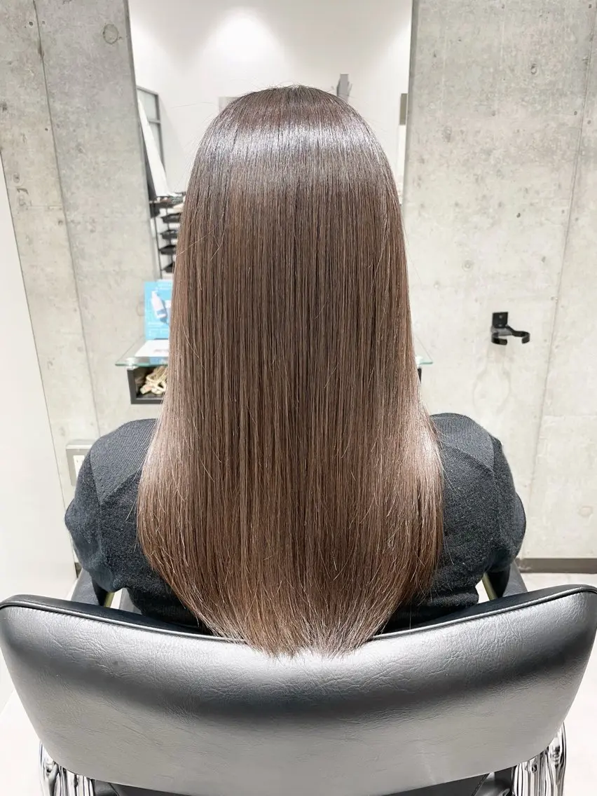 セミロング 髪質改善 縮毛矯正 トリートメント ヘアカラー ドライ カット✂️髪質改善のヘアスタイル