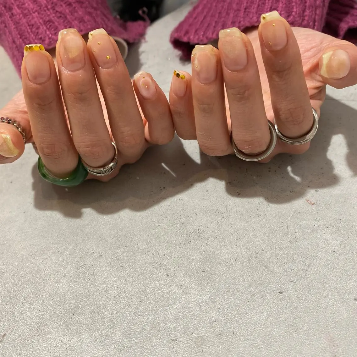 ネイル クリアネイル ぷっくりネイル ハンドネイル 岩本 杏のネイルデザイン