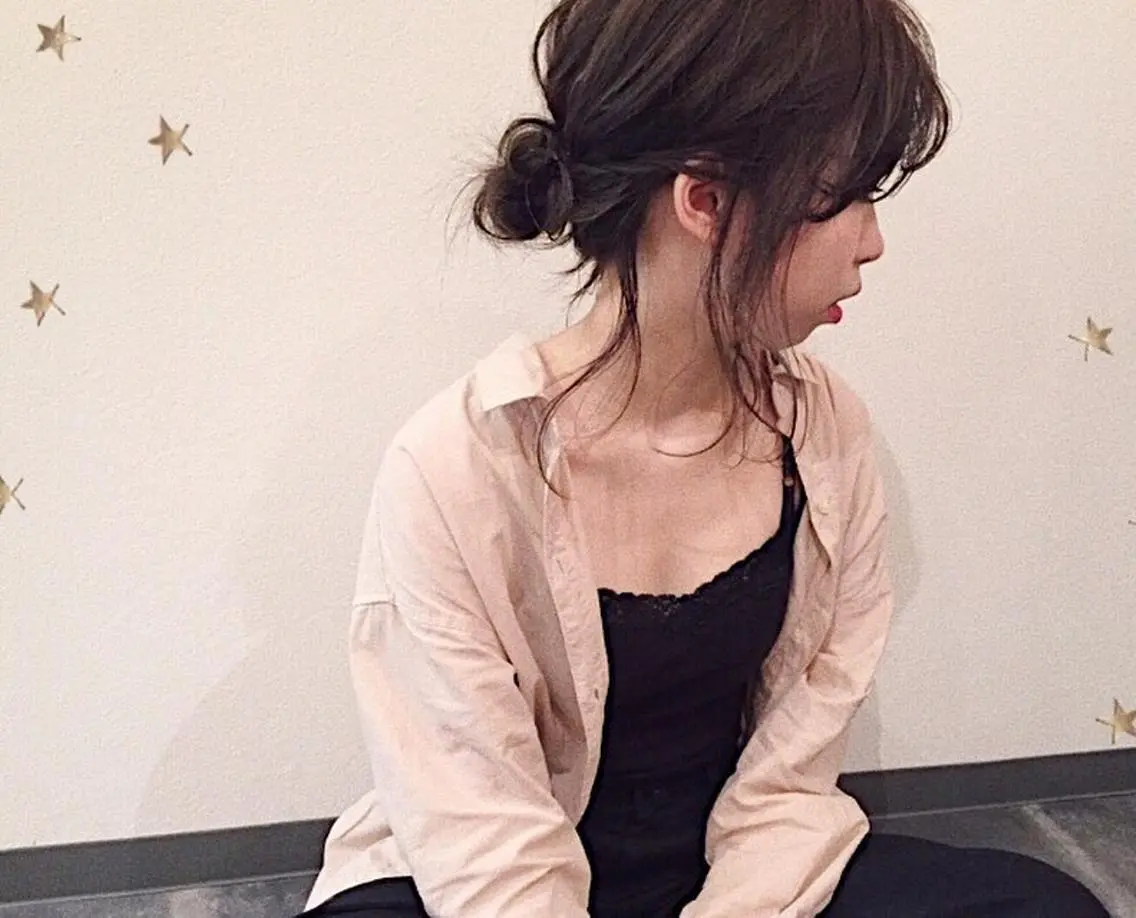 ミディアム ヘアアレンジ 市川 千夏のヘアスタイル