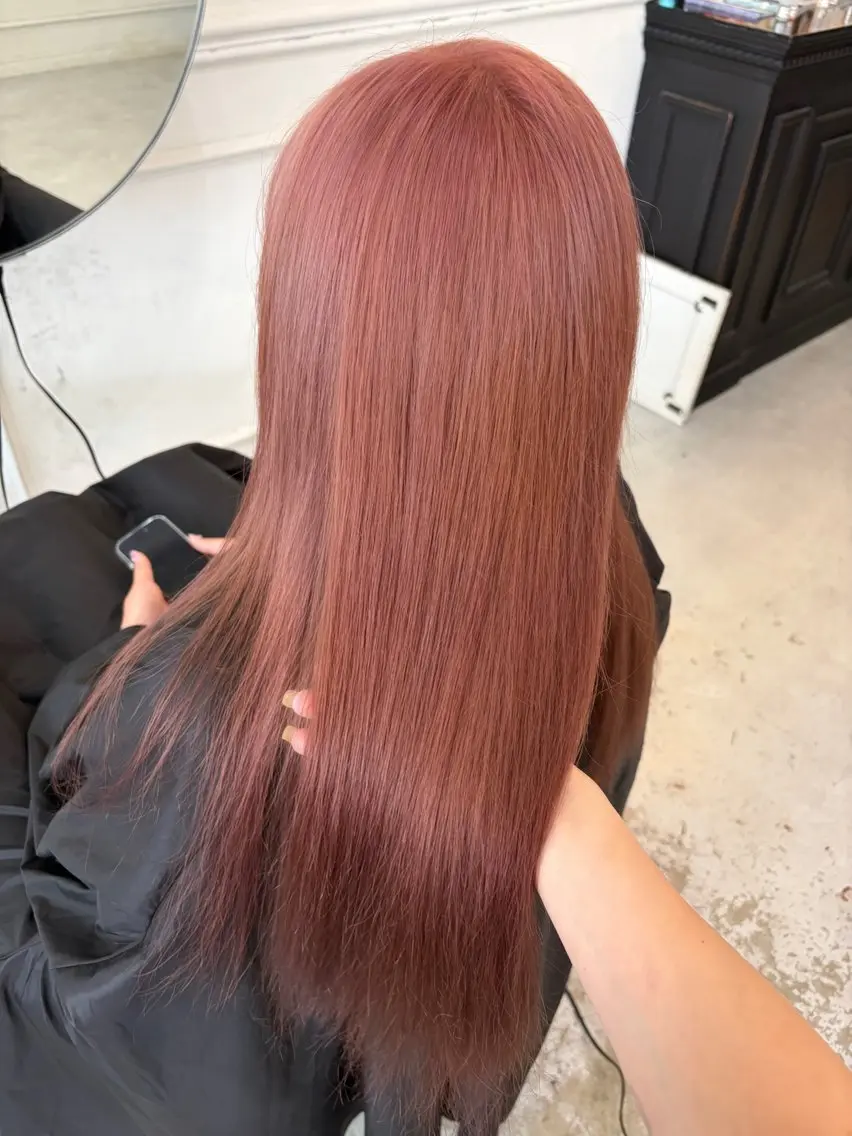 カラー ブリーチ ブラウンカラー ピンクカラー ヘアカラー トリートメント Maison HALU -かえでのヘアスタイル
