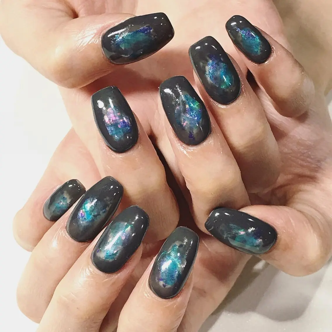 ネイル 渋谷／チップ長さ出し 👑アプレgel-xのネイルデザイン