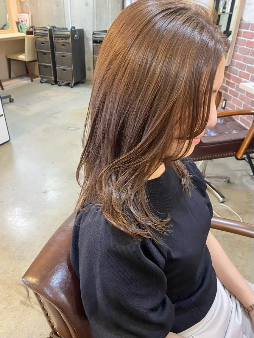 ロング カラー レイヤーカット カット トリートメント レイヤーカット/ 根本瑠実のヘアスタイル