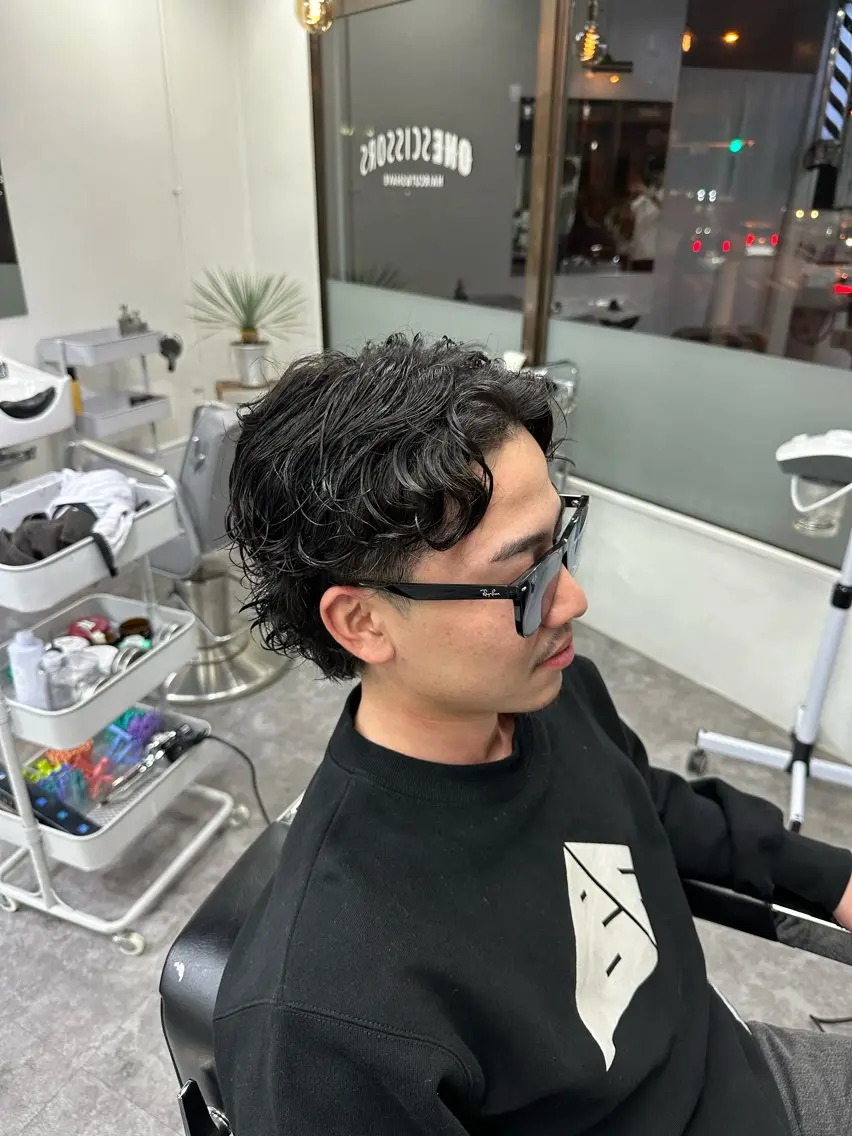 セミロング セミロングパーマ 宜保 斗馬のヘアスタイル
