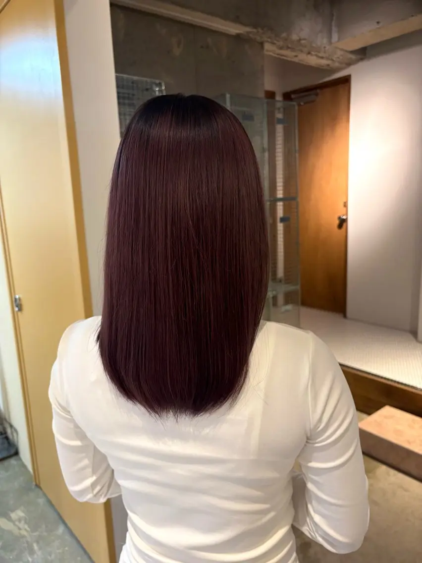 セミロング カラー ラベンダーカラー ピンクカラー ピンクラベンダー ヘアカラー 名駅/透明感カラー /masaki⠀のヘアスタイル