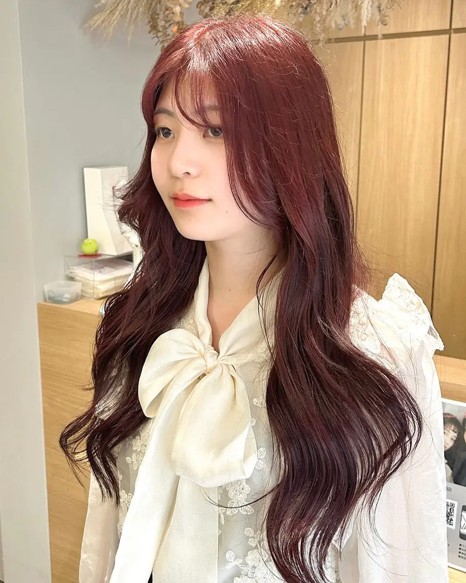 ロング カラー ブリーチ 透明感カラー インナーカラー ブリーチなしカラー 韓国風ヘア 韓国ヘア×レイヤー カット/上田丈也のヘアスタイル