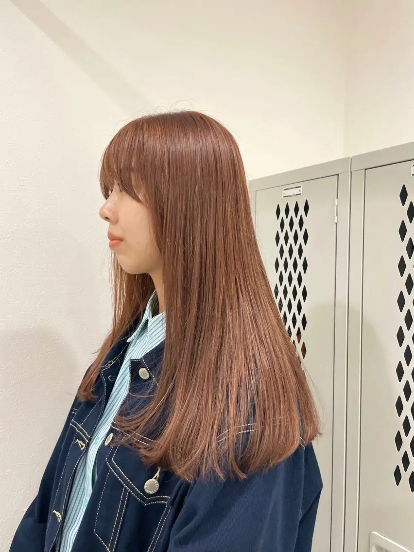 ロング カラー ベージュカラー オレンジ オレンジベージュ カット ヘアカラー ⭐トレンドカット&カ ラーCocoro🪿のヘアスタイル