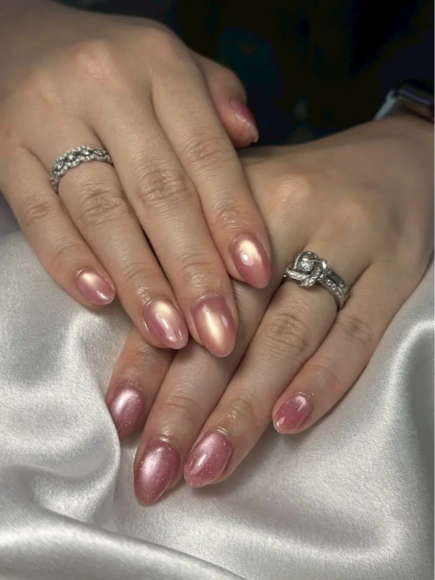 ネイル オーロラネイル 桜ネイル フラワーネイル フットネイル フレンチネイル ハンドネイル kikinail 溝の口のネイルデザイン
