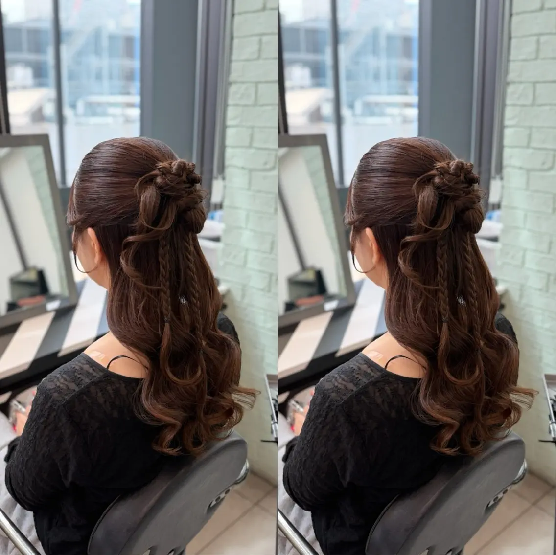 セミロング ヘアアレンジ ヘアセット 梅田茶屋町ヘアセット 🎀RIONA🎀のヘアスタイル
