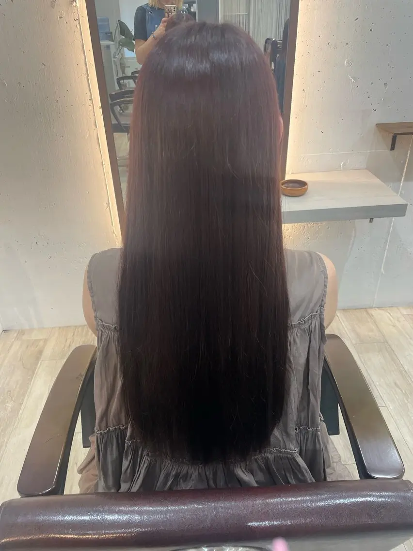 カラー ピンクカラー 與那覇 有紗のヘアスタイル