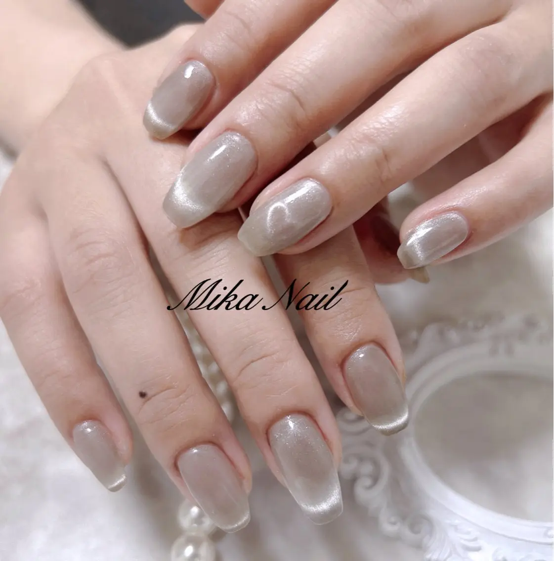 ネイル ハート マグネットネイル Mika Nailのネイルデザイン
