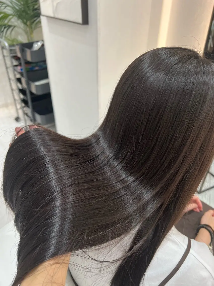 ロング カット ヘアカラー トリートメント 韓国ヘア🩶侑矢 艶髪透明感/福岡のヘアスタイル