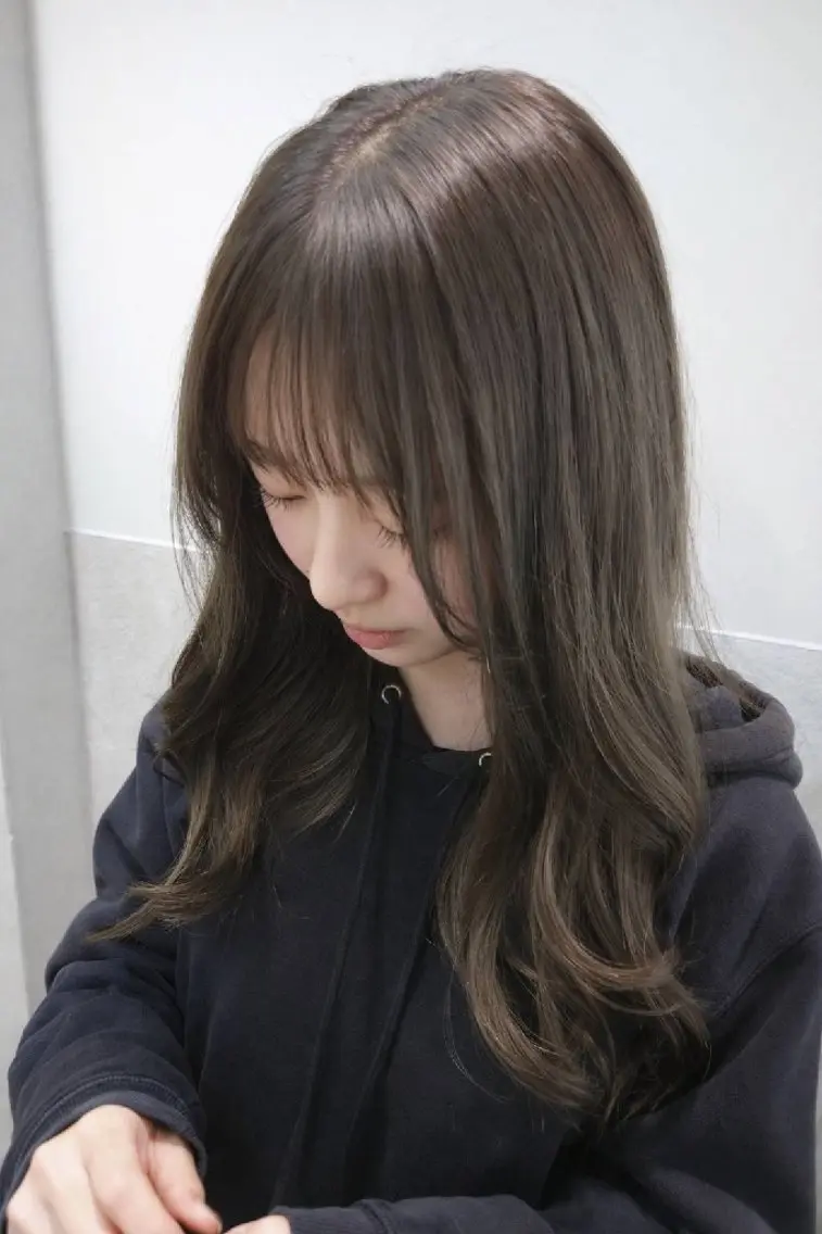 ロング ケアカラー 縮毛矯正✨艶髪 シノハラ✨髪質改善のヘアスタイル