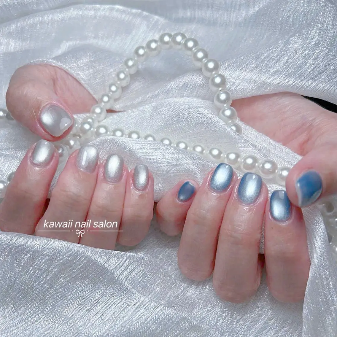 ネイル フレンチネイル ジェルネイル 韓国ネイル マグネットネイル 持ち込み Kawaii _Nailのネイルデザイン