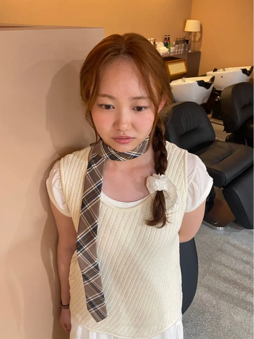 セミロング カット ヘアカラー トリートメント 韓国レイヤー YOKE reinaのヘアスタイル