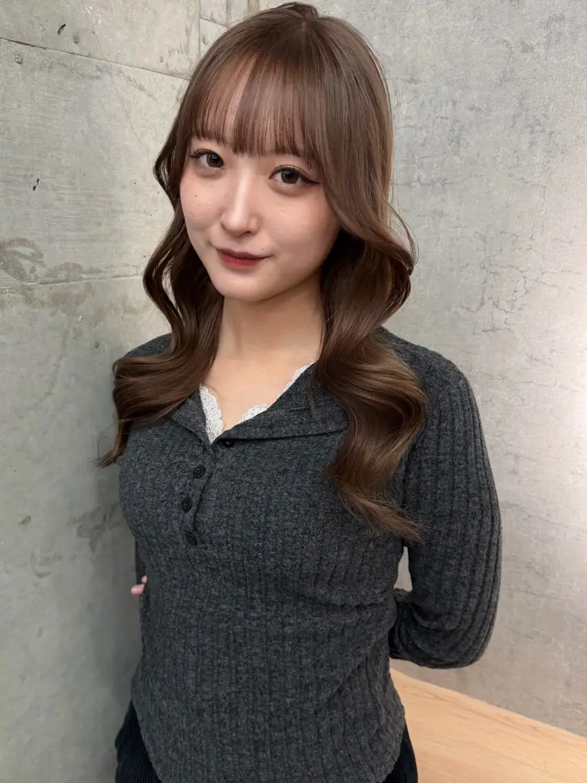 セミロング カラー ベージュカラー ブリーチ ブラウンカラー ケアブリーチ ミルクティーブラウン ブリーチ/ベージュ 💕/momoaのヘアスタイル