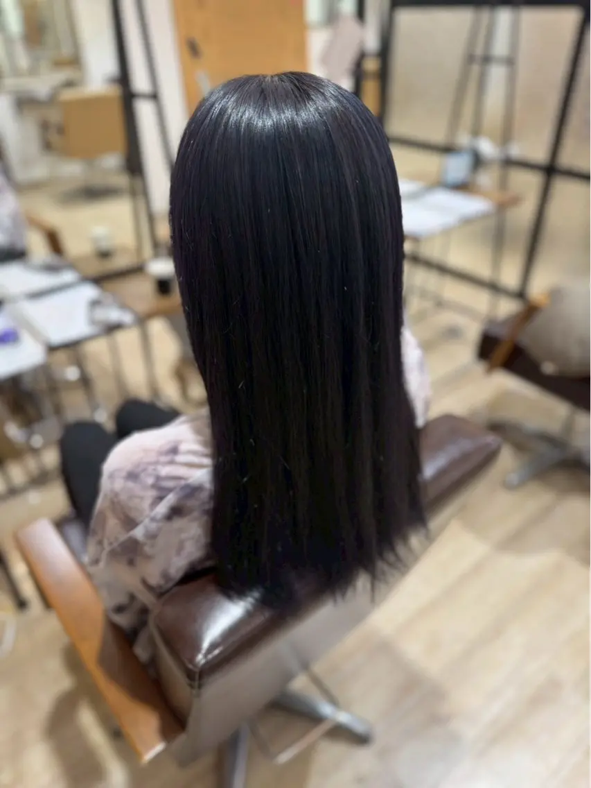 ロング 縮毛矯正 三輪 あおいのヘアスタイル