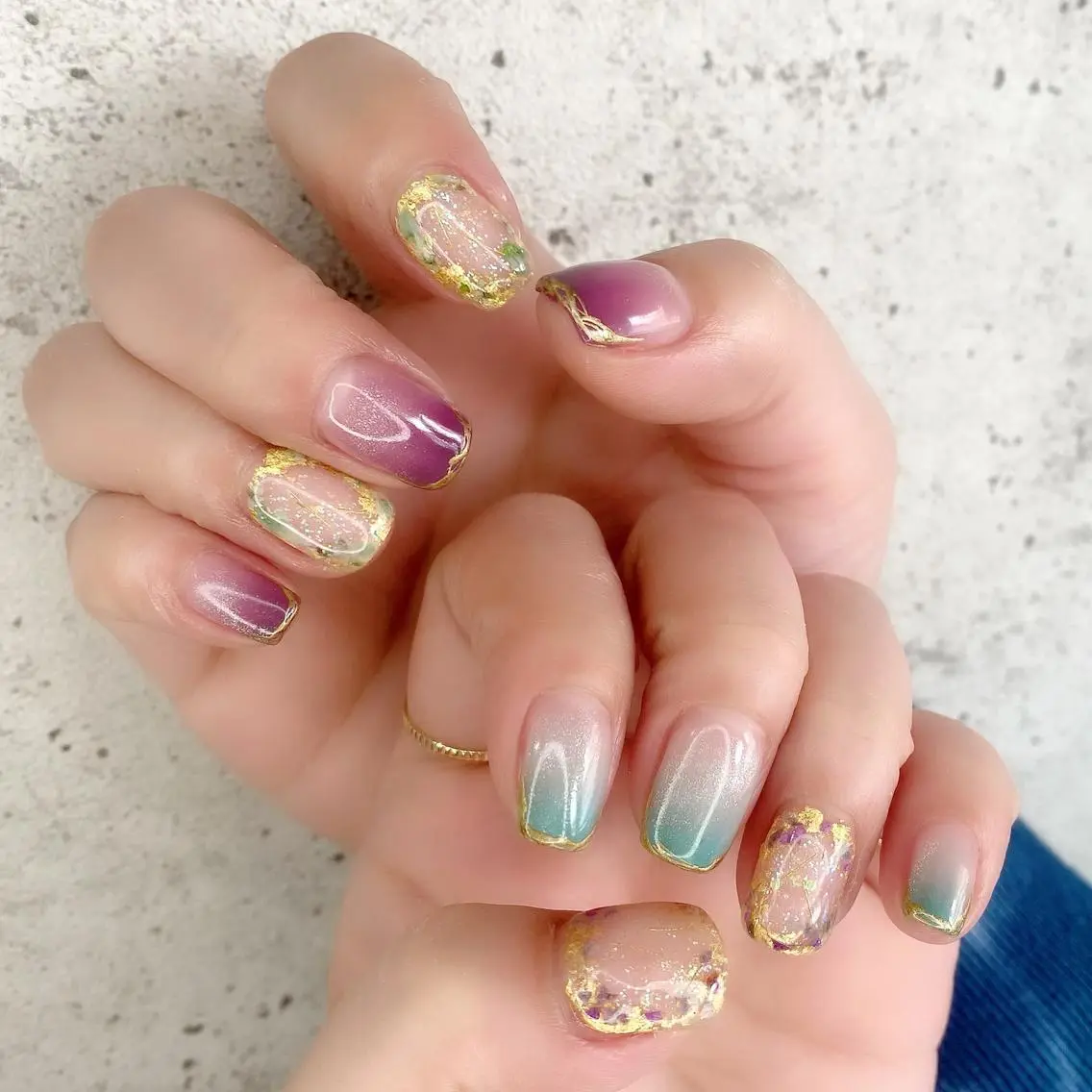 ミディアム カラー パーマ ヘアアレンジ メンズ キッズ ネイル マツエク・マツパ ハンドネイル Salon Ｋのネイルデザイン