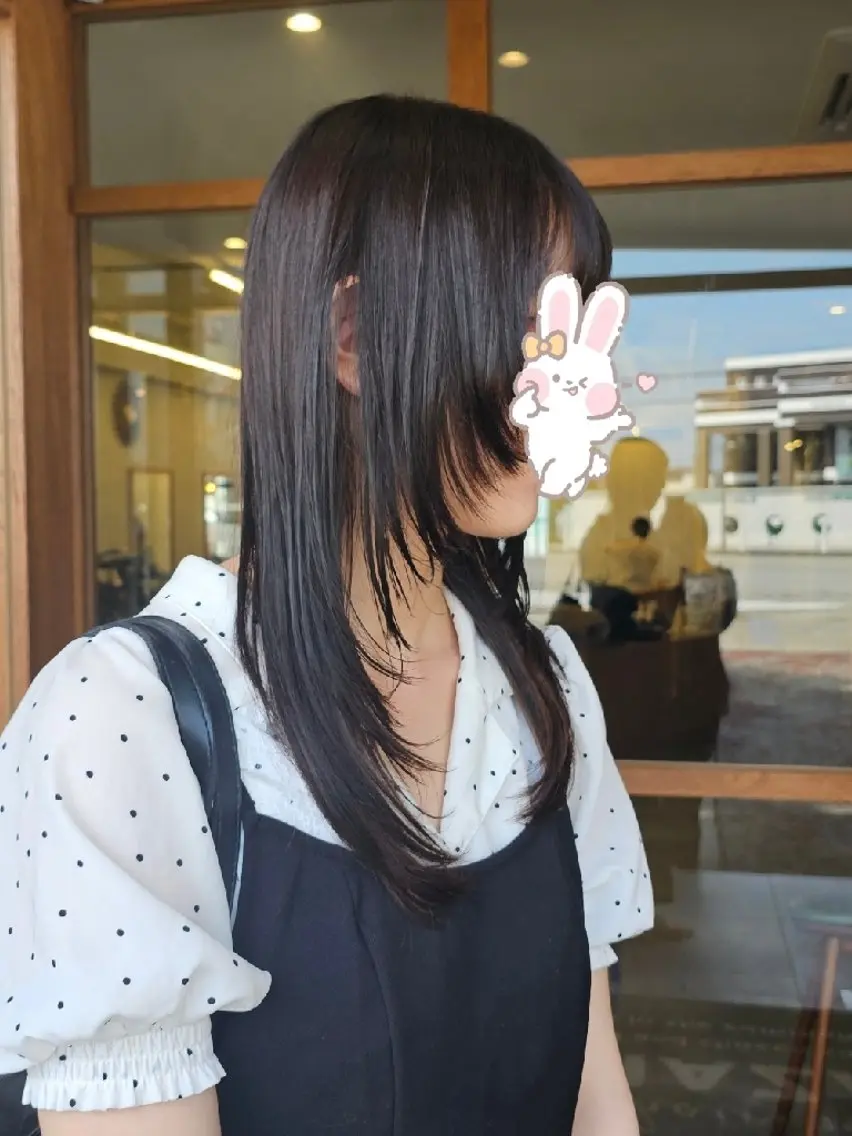 ロング レイヤーカット きただ あみのヘアスタイル