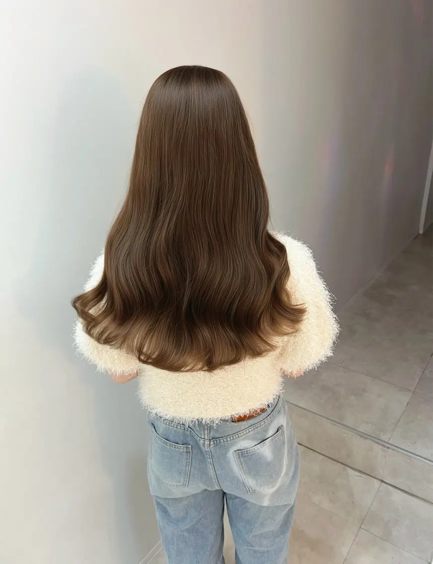 ロング カラー ベージュカラー カット ヘアカラー トリートメント 韓国モテhair🍑 momoのヘアスタイル