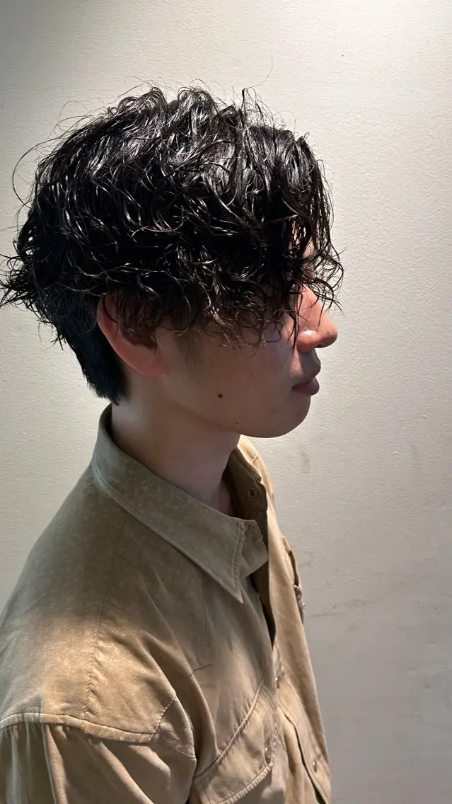 メンズ メンズパーマ 波巻きパーマ カット パーマ 河田 日和のヘアスタイル