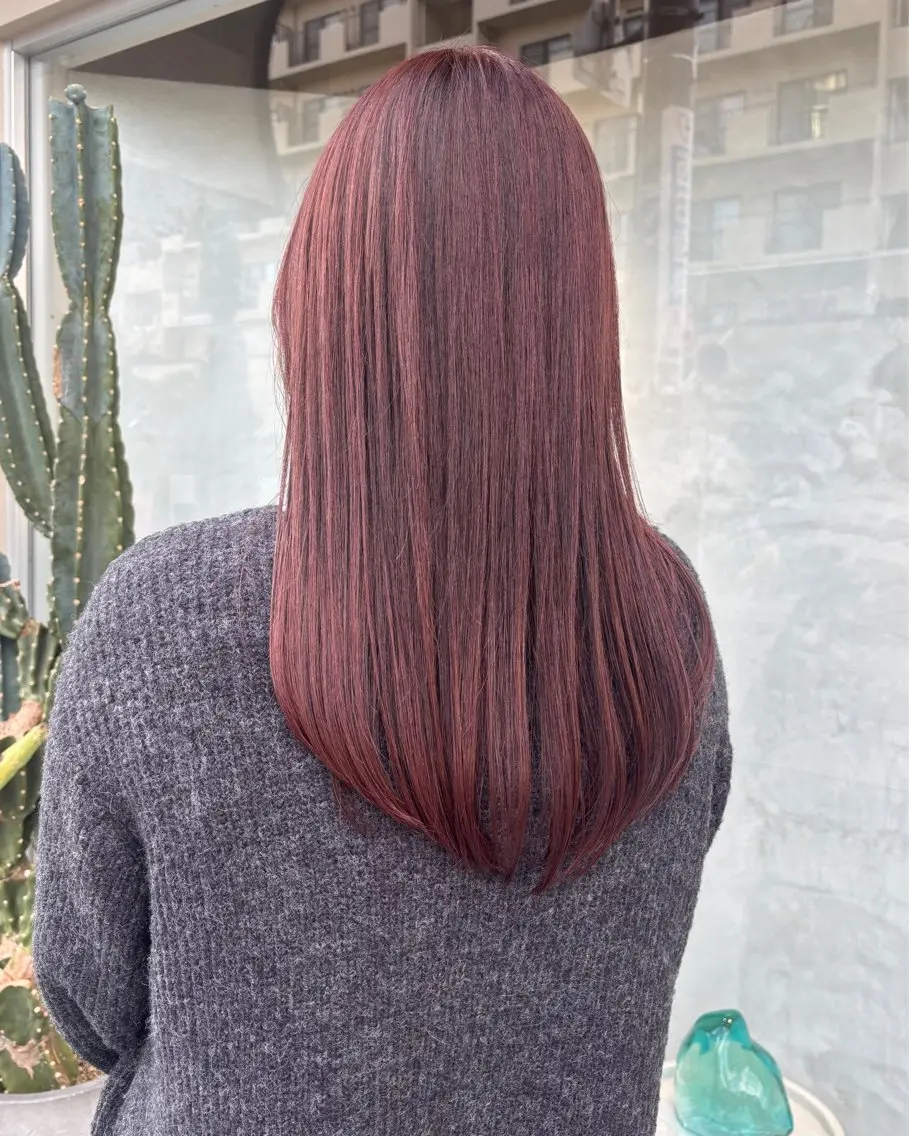 ロング カラー ヘアカラー トリートメント 都築 未来のヘアスタイル