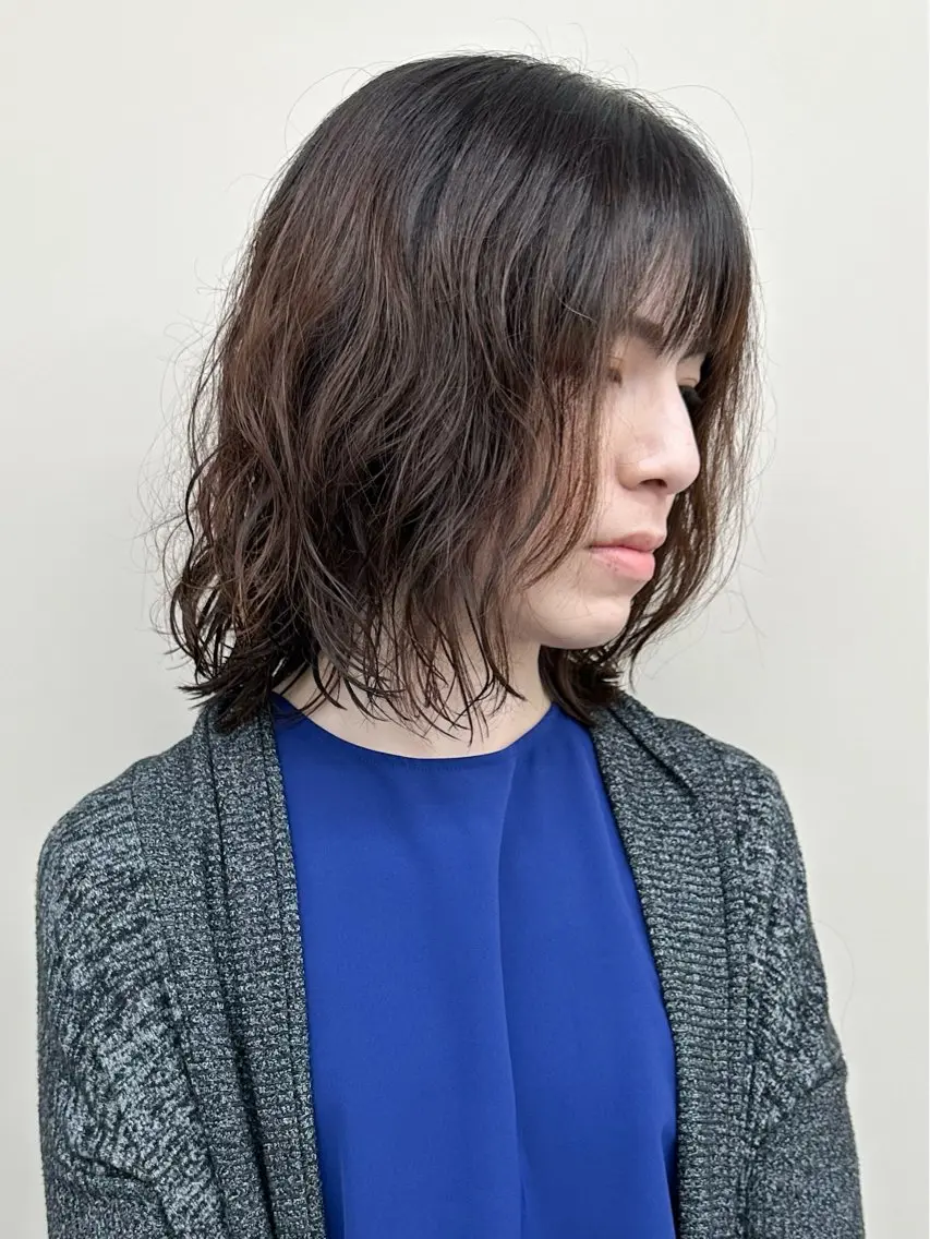 ミディアム パーマ カット パーマ ボブ/ゆるふわ ボブパーマ/とういのヘアスタイル