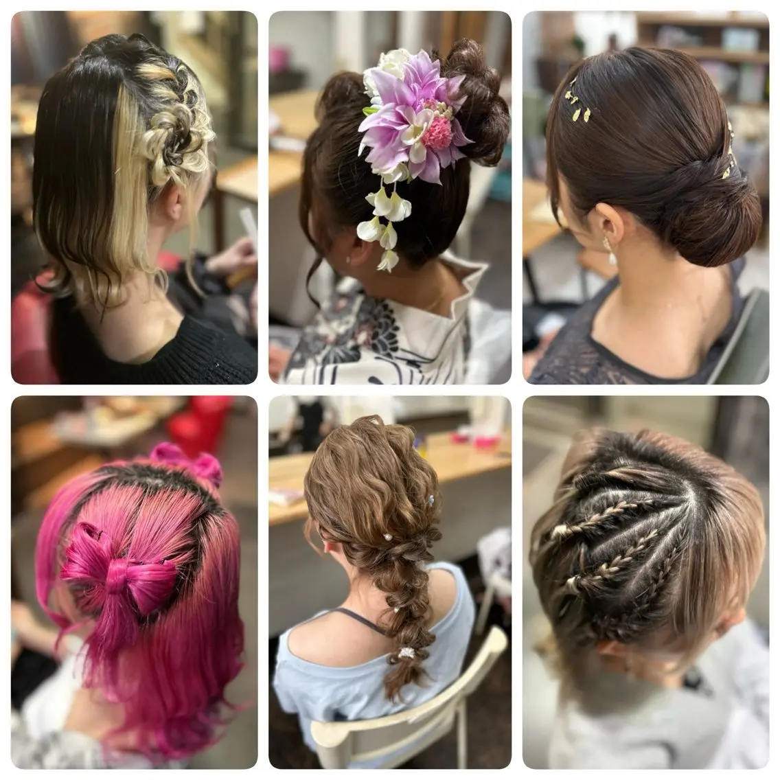 「7月10日までの予約で￥500オフ」「8月1日​〜​8月4日限定!!」さんさ踊りヘアセットメニューの写真