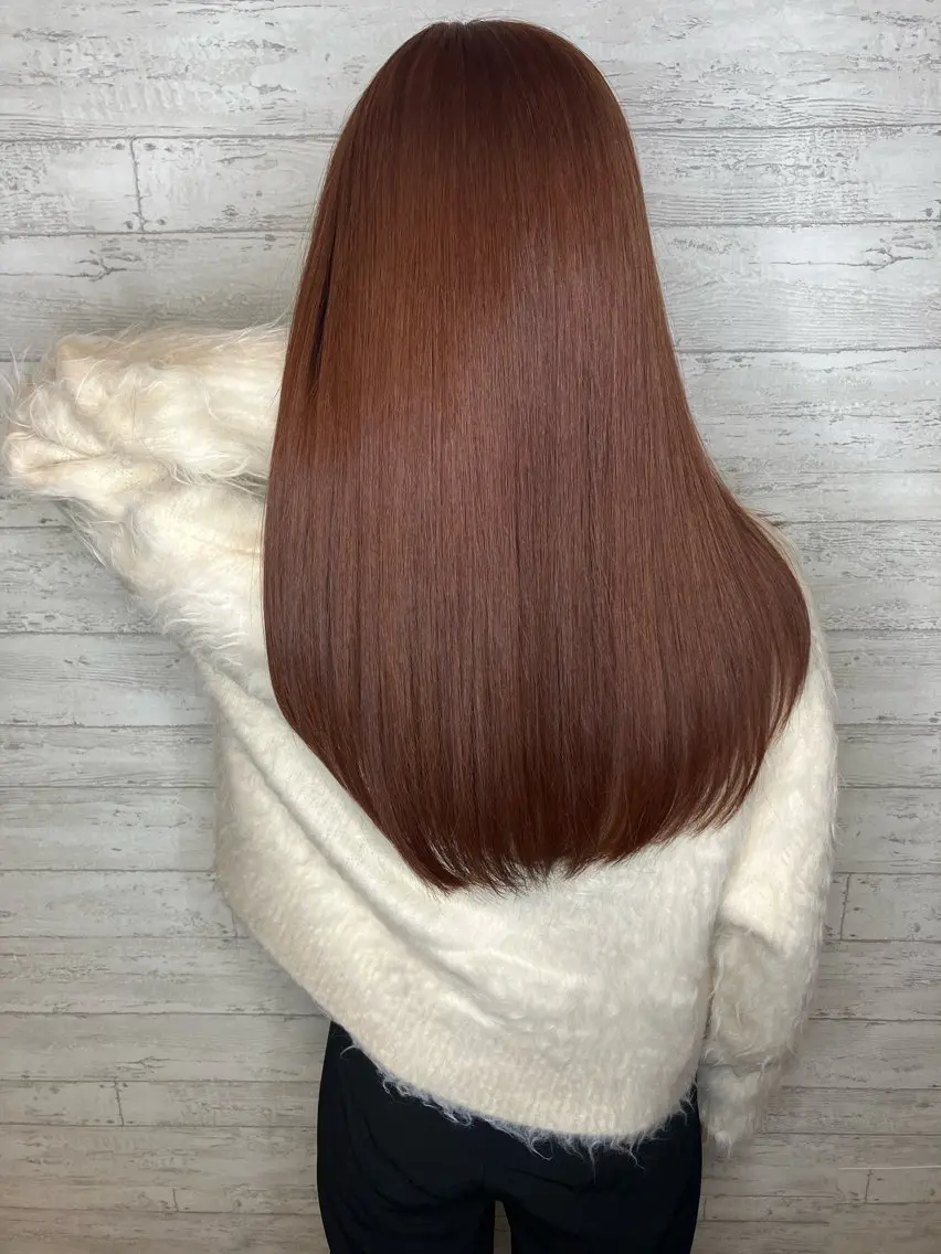 ロング カラー ブリーチ ブラウンカラー オレンジ オレンジブラウン 小池 穂果/ 府中のヘアスタイル
