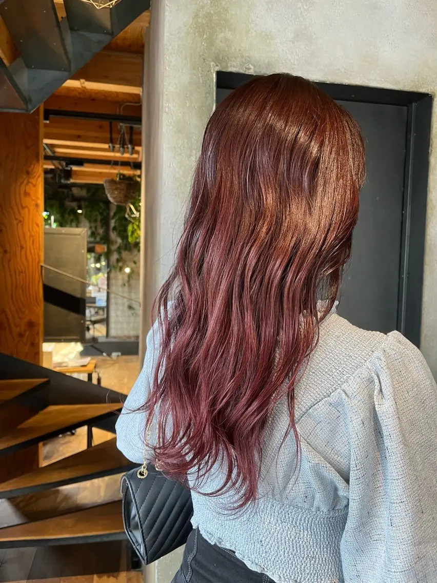 ロング カラー ブラウンカラー カシス arbos/鳳美容室 mahoのヘアスタイル