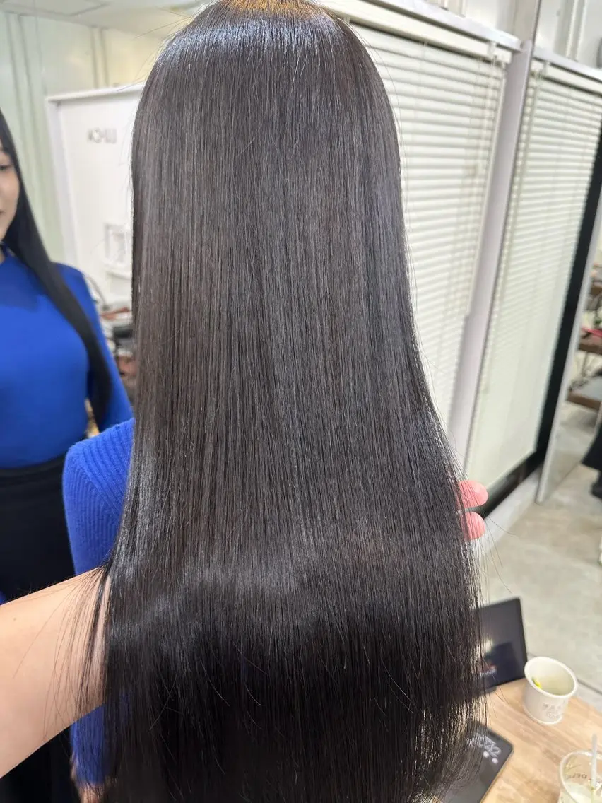 ロング カラー ブルーカラー ブルーラベンダー ラベンダーカラー 髪質改善 カット ヘアカラー トリートメント 髪質改善/レイヤー ストウシンゴのヘアスタイル