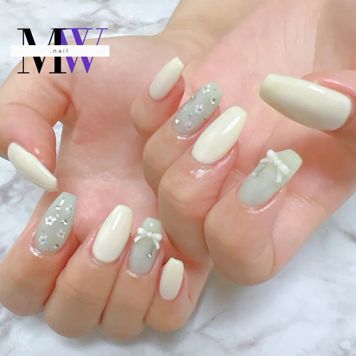 ネイル ガーリー ハンドネイル MW .nailのネイルデザイン