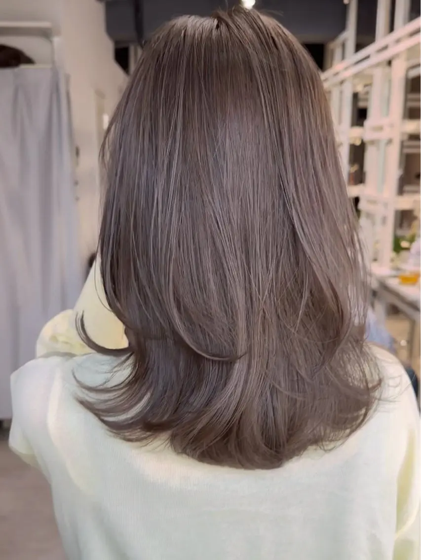 ミディアム カット ヘアカラー トリートメント ✨透明感カラー 恵比寿HAYATO✨のヘアスタイル