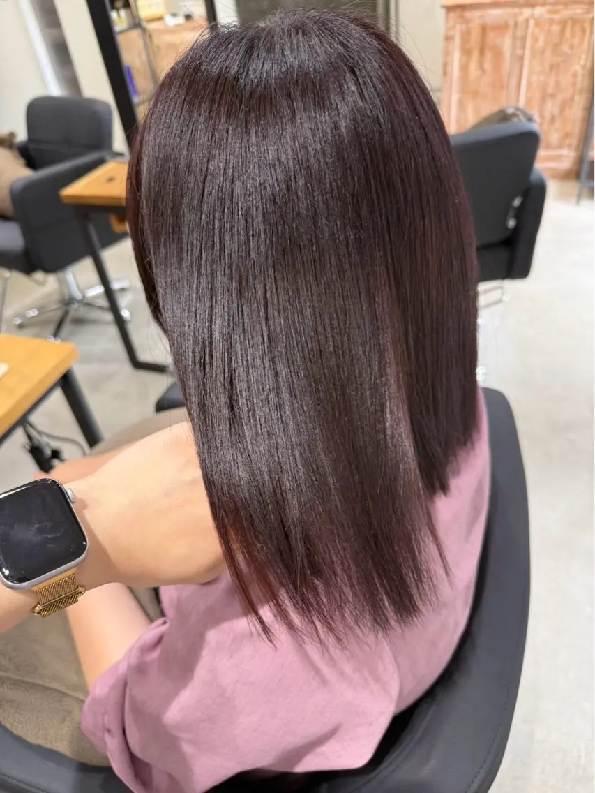 カラー ブリーチ ブリーチなしカラー レッドカラー anb シュウのヘアスタイル